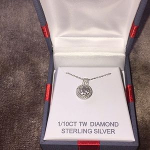 1/10CT TW Diamond Sterling Silver Necklace.